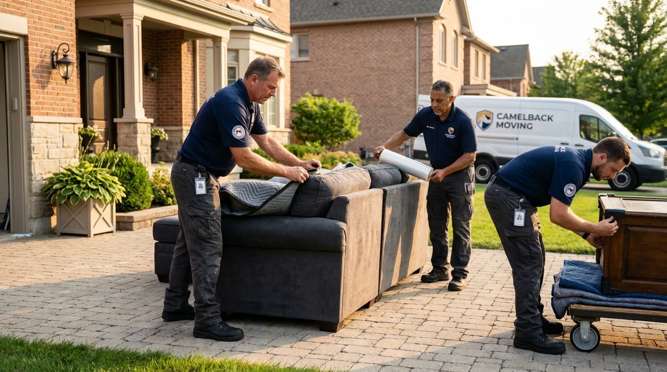 Large estate moving crew wrapping furniture in Pontotoc, MS
